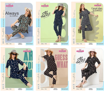 Design 1705 La Fairy Hosiery Kurta Night Suits Wholesaler