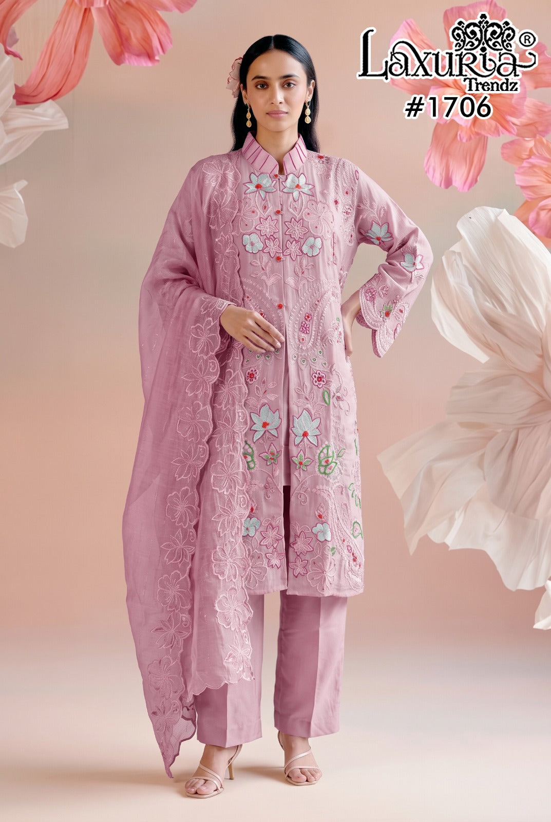Design 1706 Laxuria Trendz Crush Pakistani Readymade Suits Manufacturer