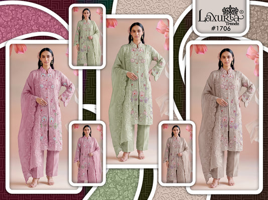 Design 1706 Laxuria Trendz Crush Pakistani Readymade Suits Manufacturer