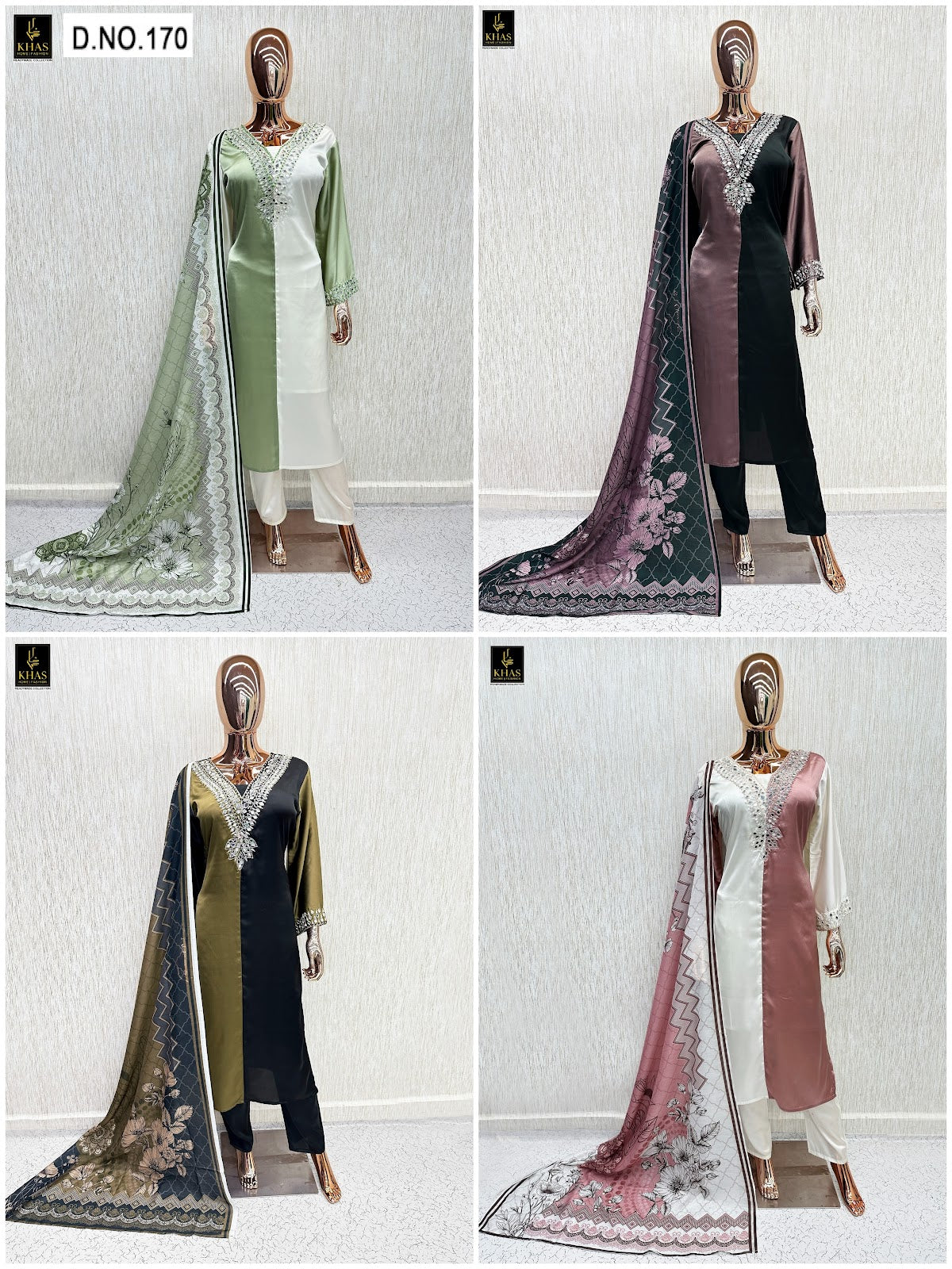 Design 170 Khas Satin Pakistani Readymade Suits Wholesaler India
