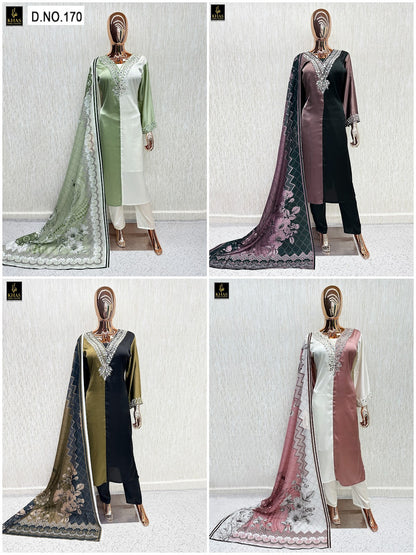 Design 170 Khas Satin Pakistani Readymade Suits Wholesaler India