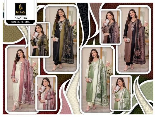 Design 170 Khas Satin Pakistani Readymade Suits Wholesaler India