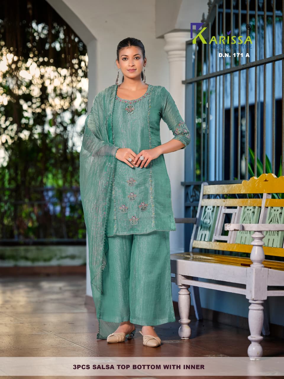 Design 171 Karissa Salsa Readymade Plazzo Style Suits Manufacturer