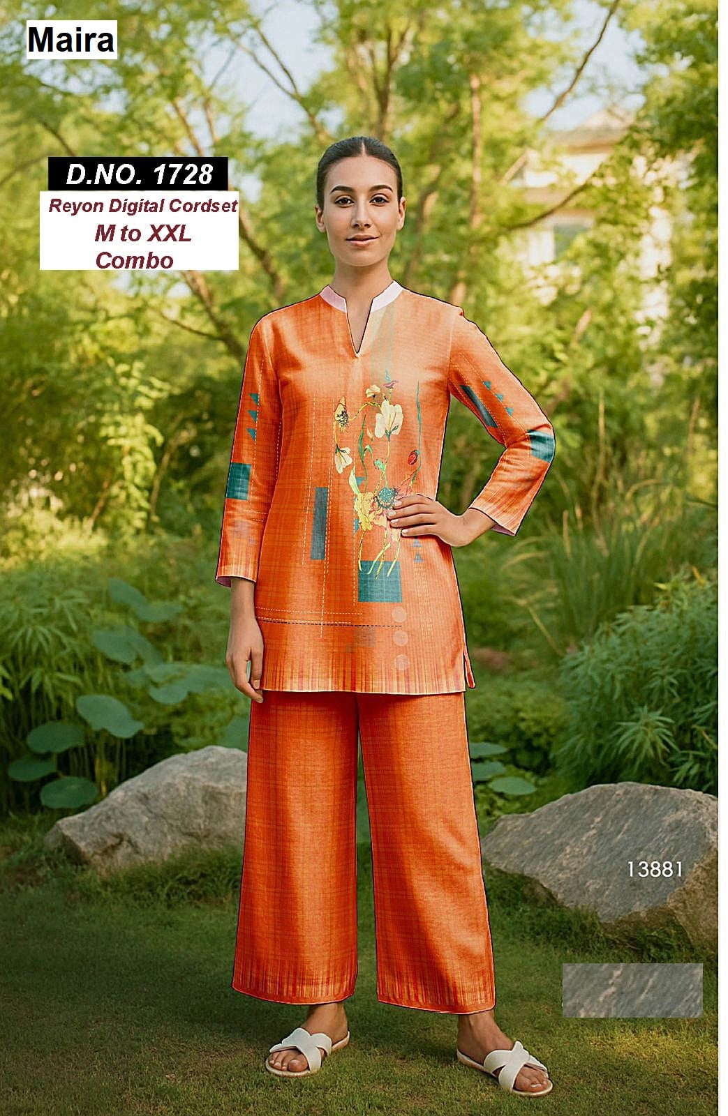 Design 1723-1728 Maira Rayon Co Ord Set Exporter Gujarat