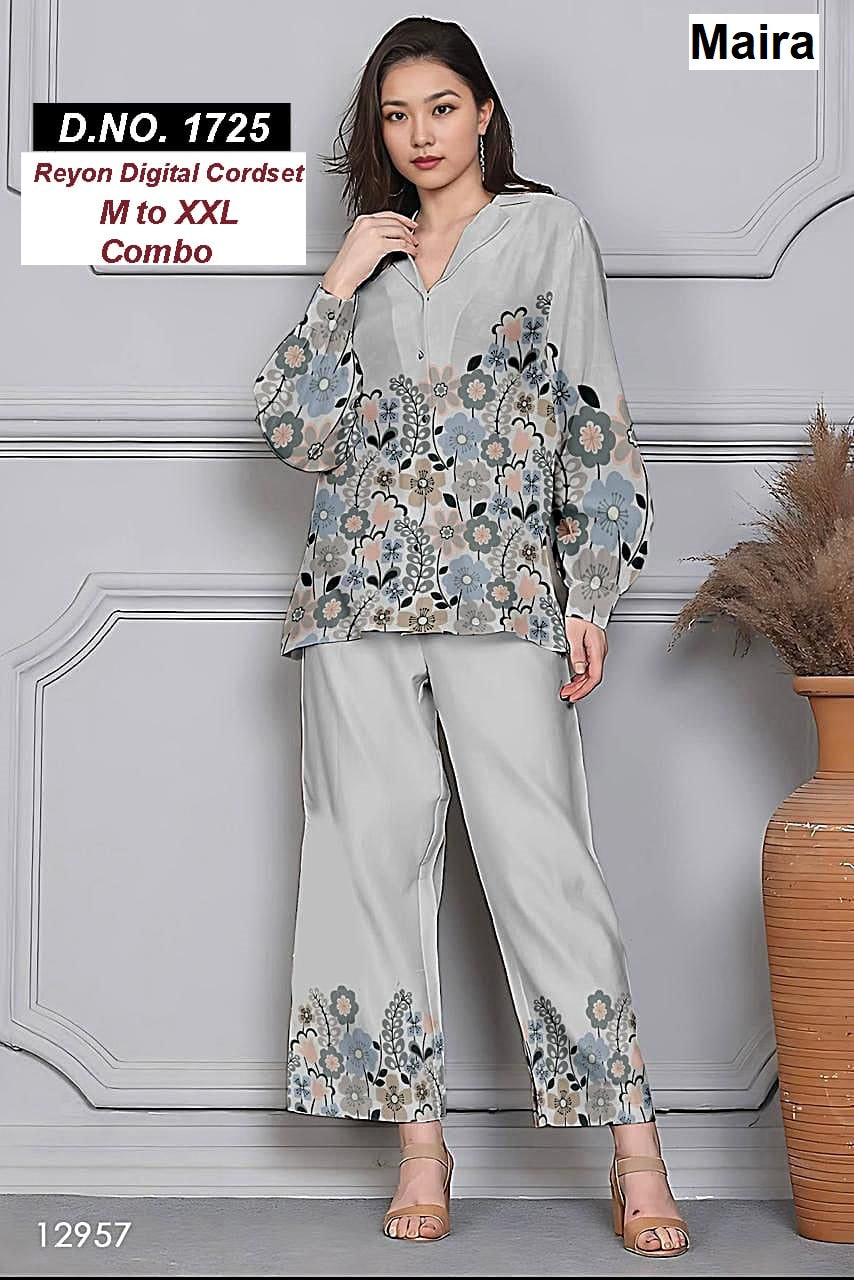 Design 1723-1728 Maira Rayon Co Ord Set Exporter Gujarat