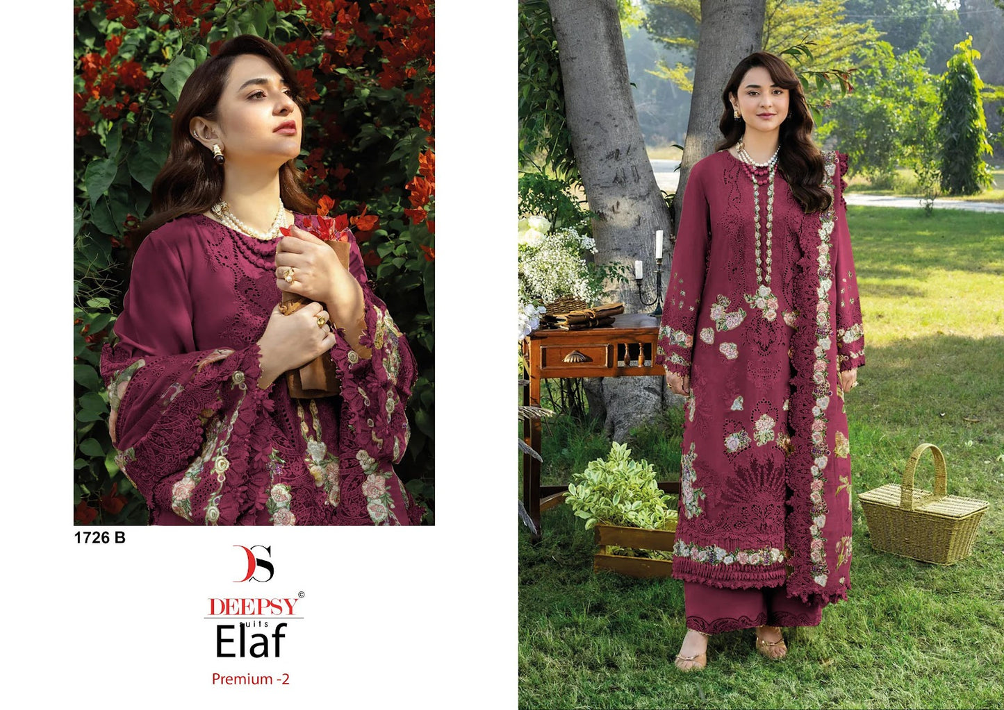 Design 1726 Elaf Premium 2 Deepsy Pure Cotton Pakistani Patch Work Suits Manufacturer India