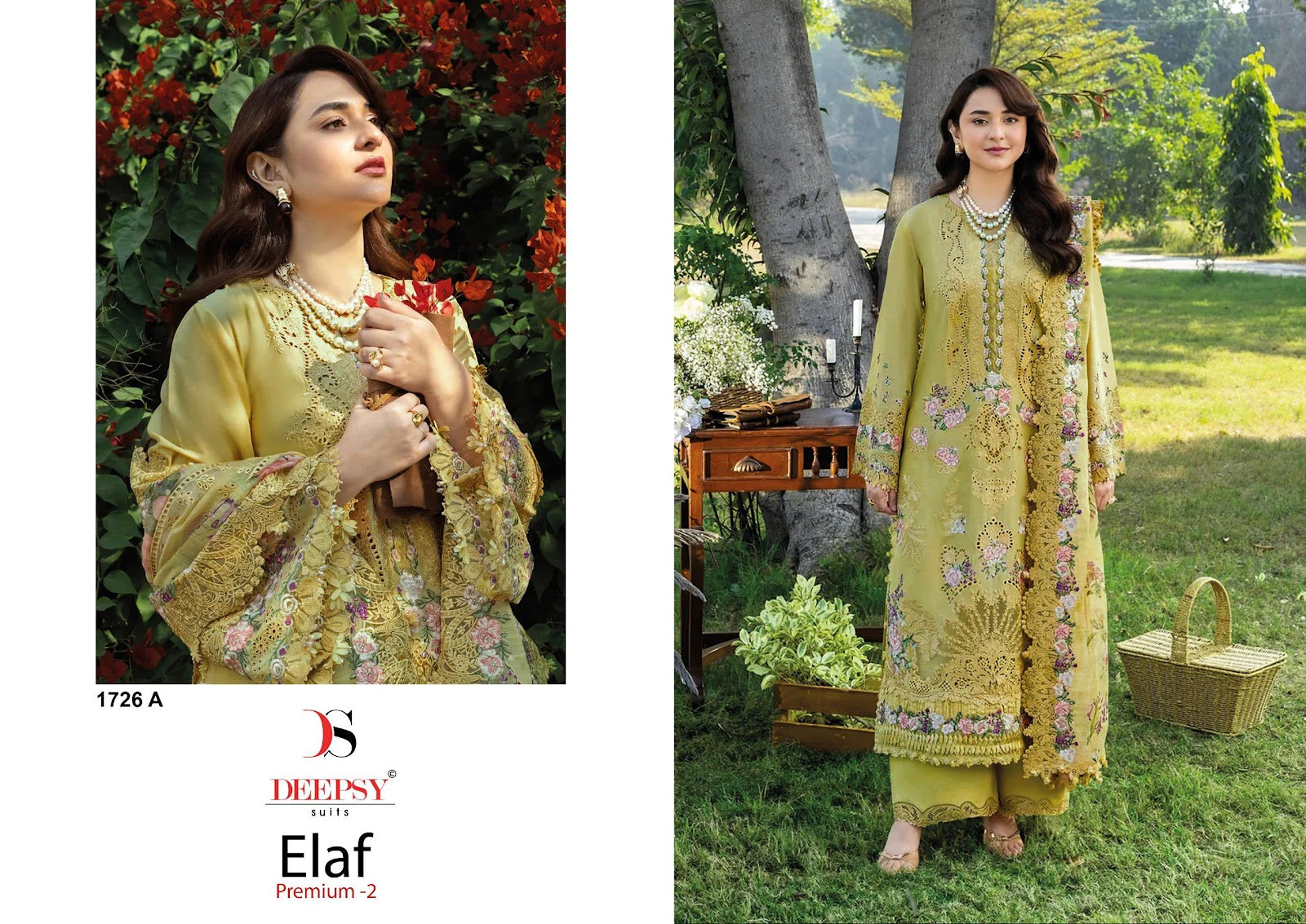 Design 1726 Elaf Premium 2 Deepsy Pure Cotton Pakistani Patch Work Suits Manufacturer India