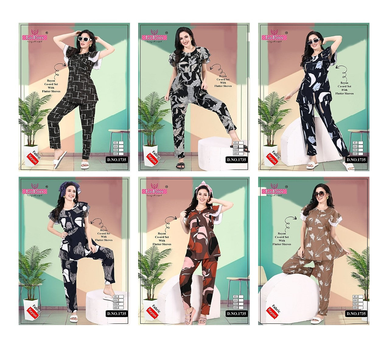 Design 1735 La Fairy Reyon Co Ord Set Wholesale Price