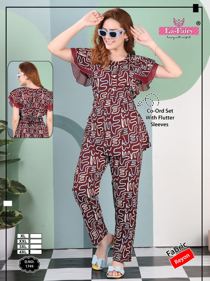 Design 1749 La Fairy Reyon Co Ord Set Manufacturer Ahmedabad