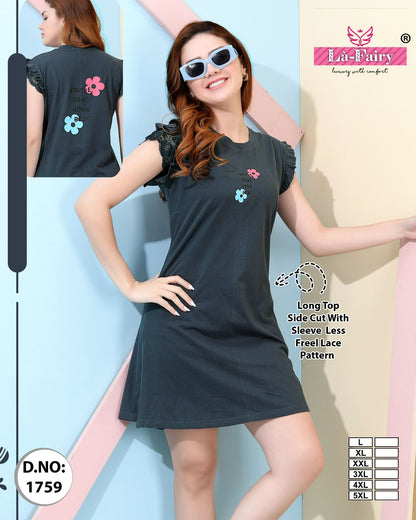 Design 1759 La Fairy Biowash Designer Long Top Supplier Ahmedabad