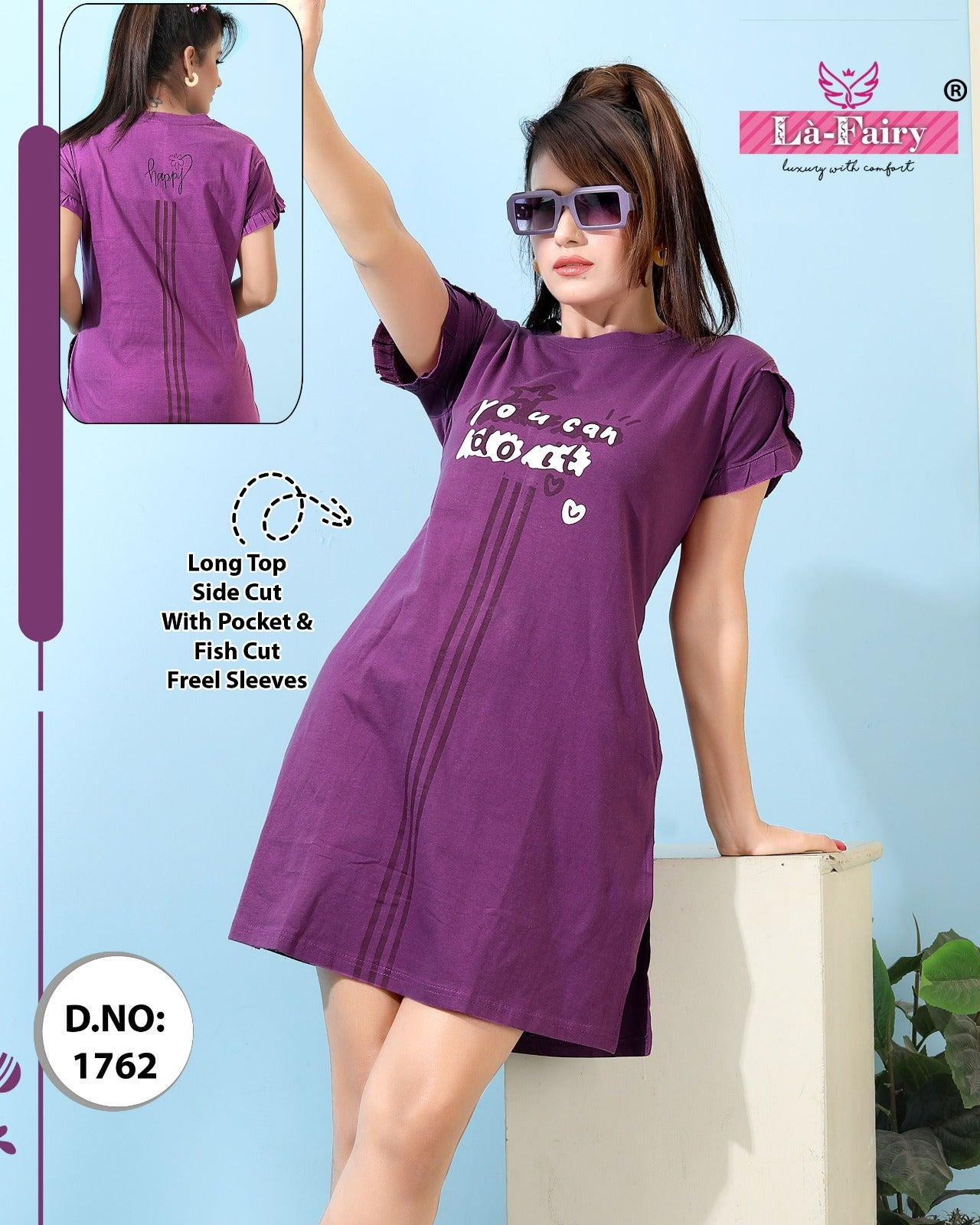 Design 1762 La Fairy Sinker Designer Long Top Supplier India
