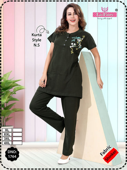 Design 1764 La Fairy Sinker Kurta Night Suits Wholesale