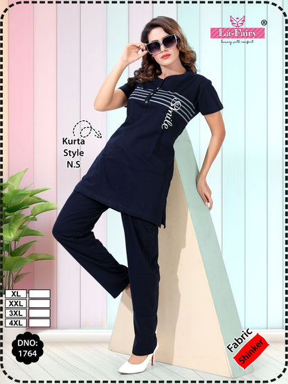 Design 1764 La Fairy Sinker Kurta Night Suits Wholesale