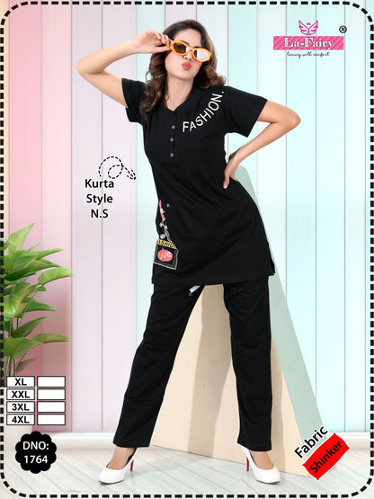 Design 1764 La Fairy Sinker Kurta Night Suits Wholesale