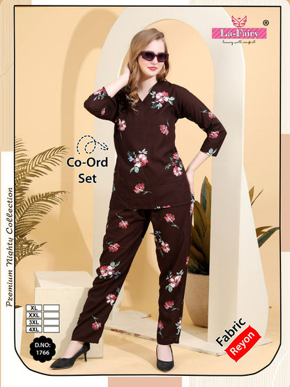 Design 1766 La Fairy Reyon Co Ord Set Wholesale Price