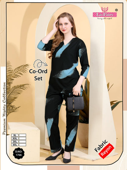 Design 1766 La Fairy Reyon Co Ord Set Wholesale Price