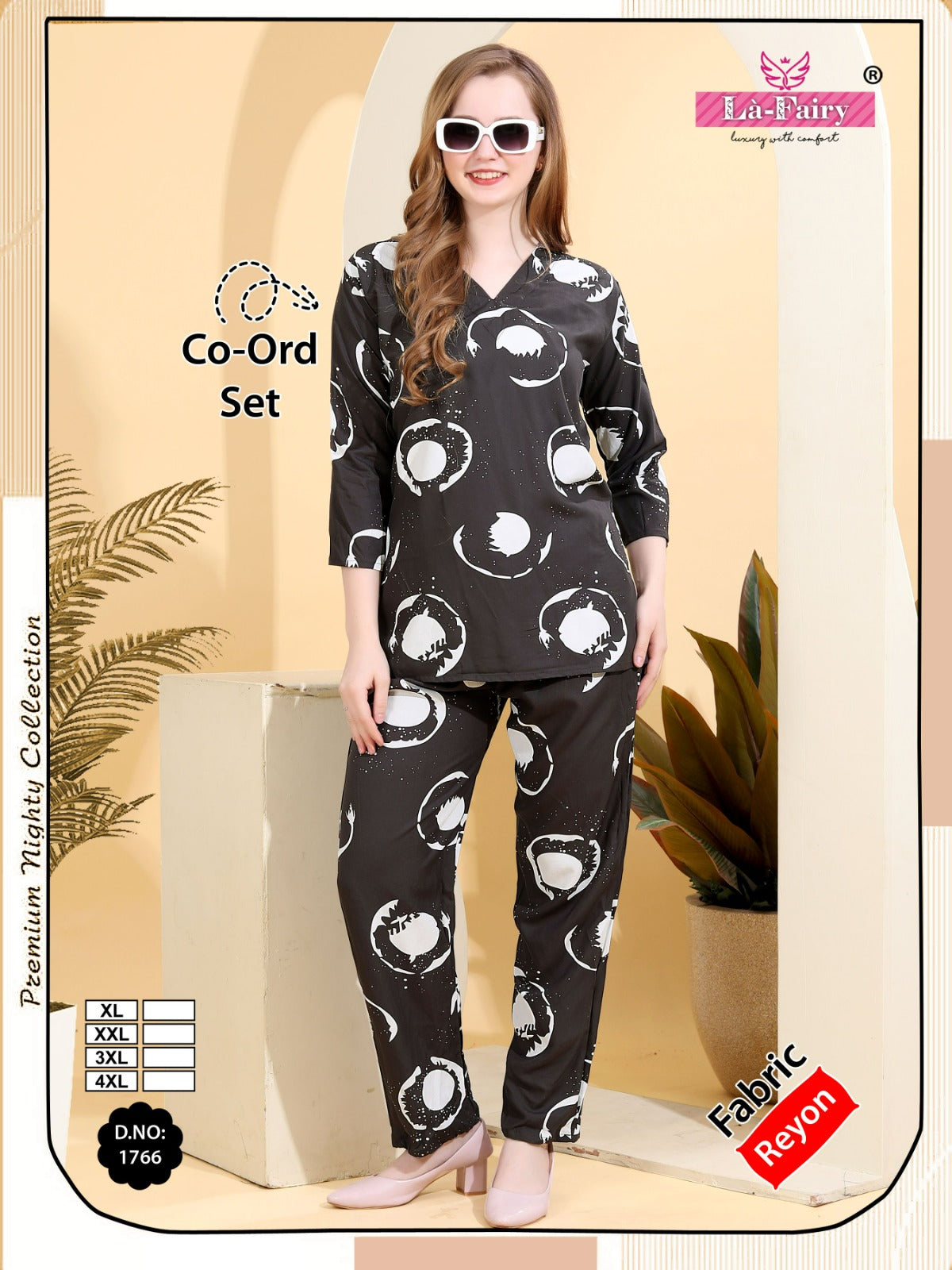 Design 1766 La Fairy Reyon Co Ord Set Wholesale Price