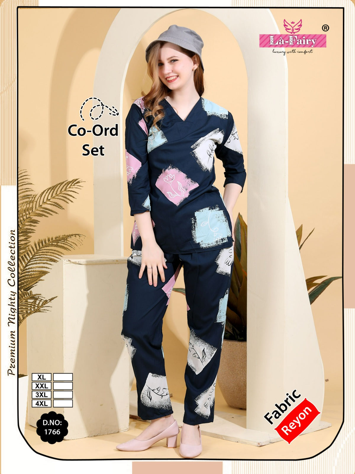 Design 1766 La Fairy Reyon Co Ord Set Wholesale Price