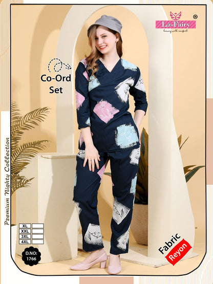 Design 1766 La Fairy Reyon Co Ord Set Wholesale Price