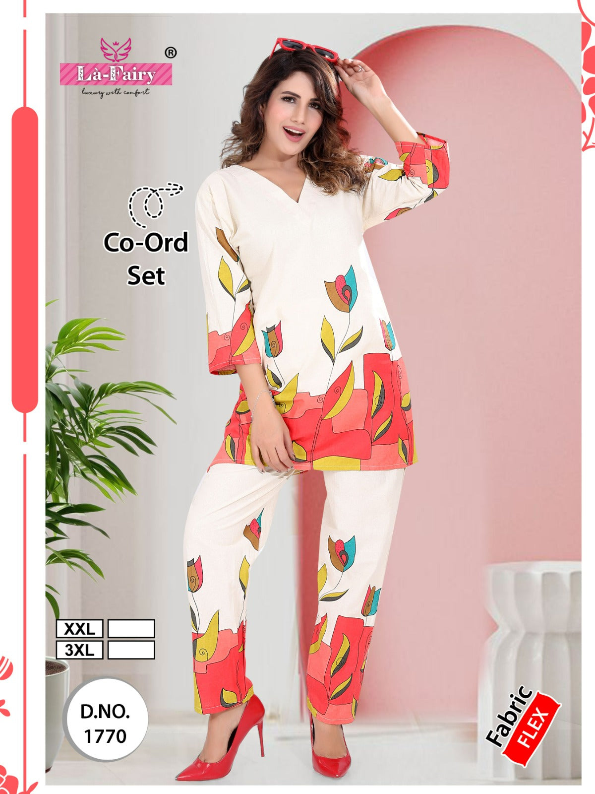 Design 1770 La Fairy Cotton Co Ord Set Wholesaler Gujarat