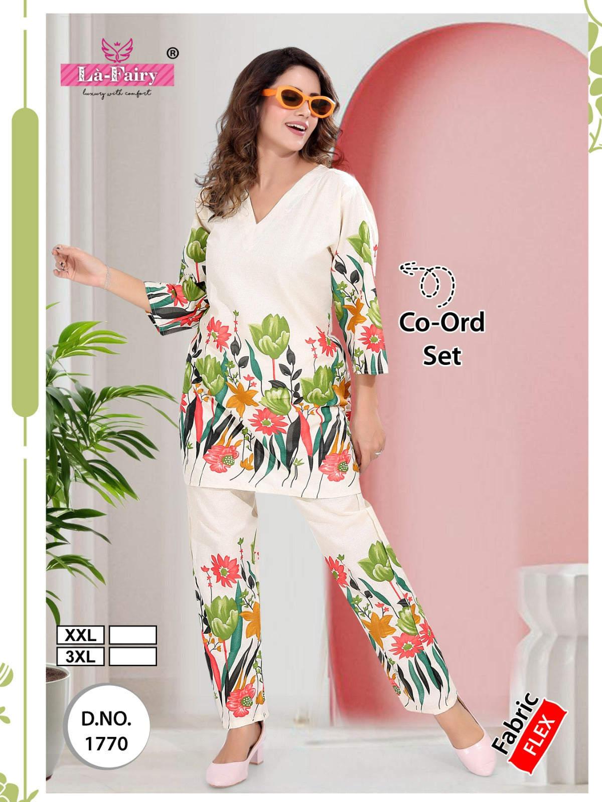 Design 1770 La Fairy Cotton Co Ord Set Wholesaler Gujarat