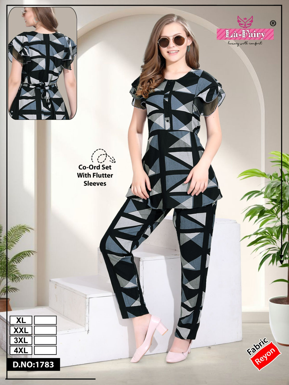 Design 1783 La Fairy Reyon Co Ord Set Exporter