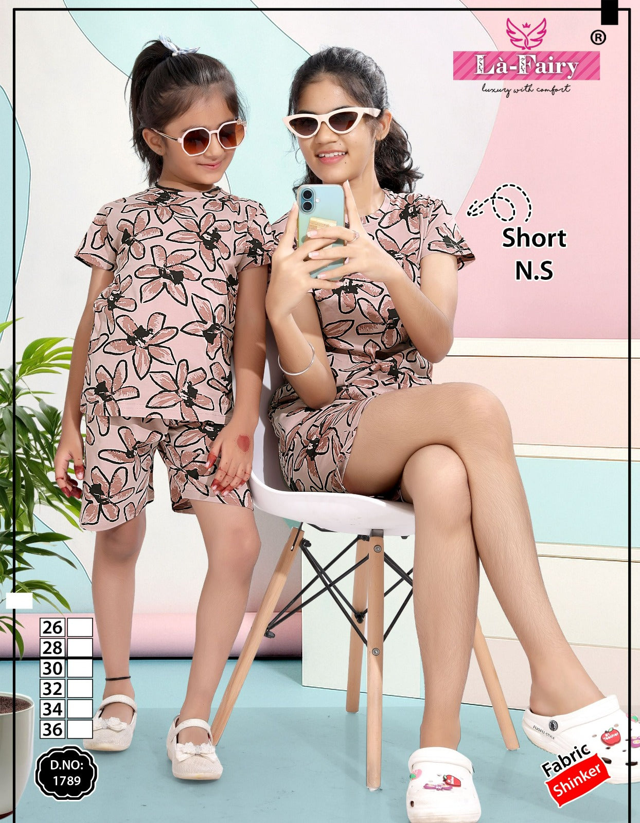 Design 1788-1789 La Fairy Hosiery Sinker Girls Shorts Set Supplier Ahmedabad