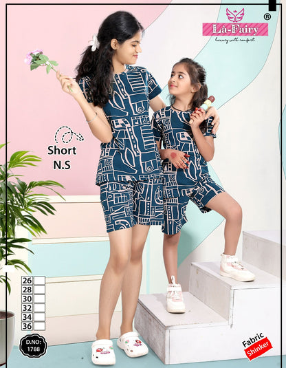 Design 1788-1789 La Fairy Hosiery Sinker Girls Shorts Set Supplier Ahmedabad