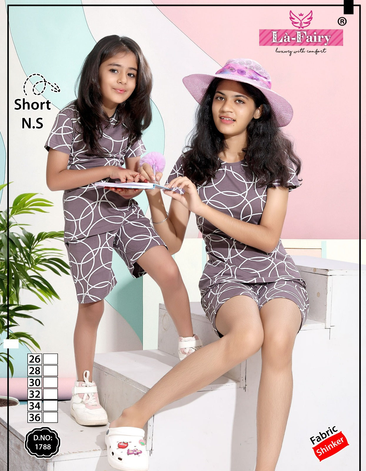 Design 1788-1789 La Fairy Hosiery Sinker Girls Shorts Set Supplier Ahmedabad