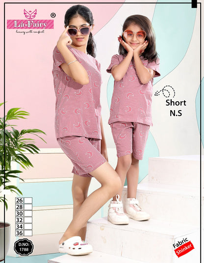 Design 1788-1789 La Fairy Hosiery Sinker Girls Shorts Set Supplier Ahmedabad