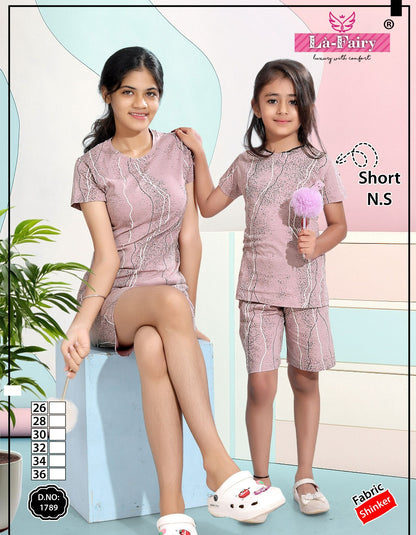 Design 1788-1789 La Fairy Hosiery Sinker Girls Shorts Set Supplier Ahmedabad