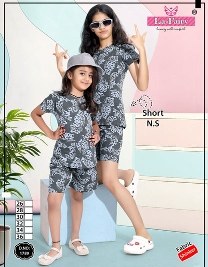 Design 1789 La Fairy Hosiery Sinker Girls Night Suits Wholesale Price
