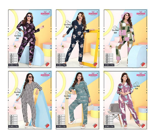 Design 1792 La Fairy Rayon 22Kg Co Ord Set Wholesale Rate