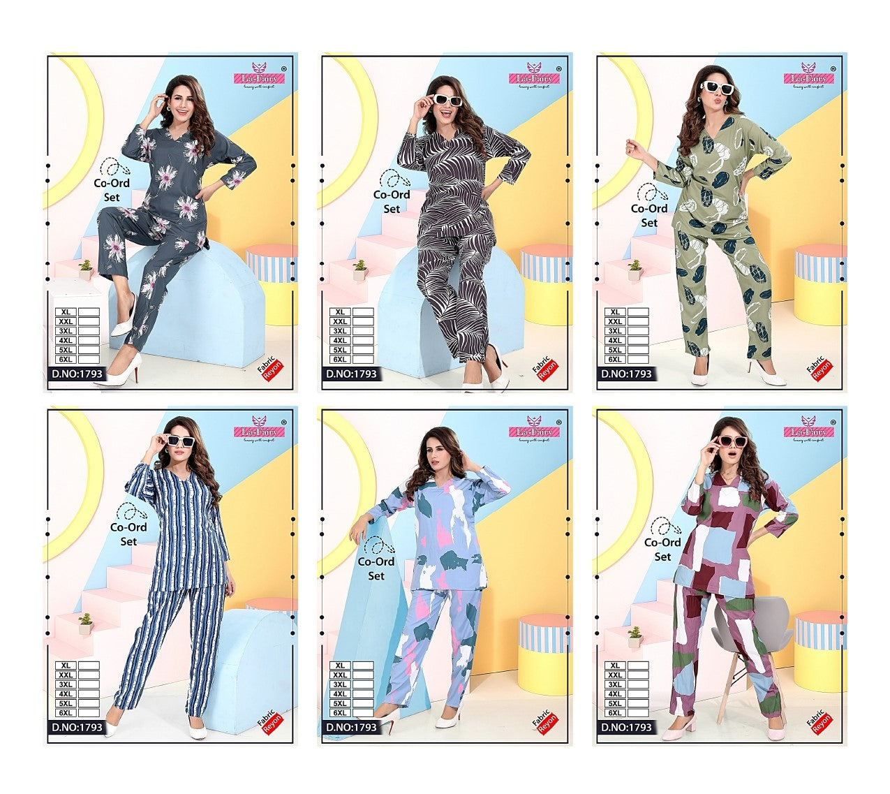 Design 1793 La Fairy Reyon Co Ord Set Wholesale Rate