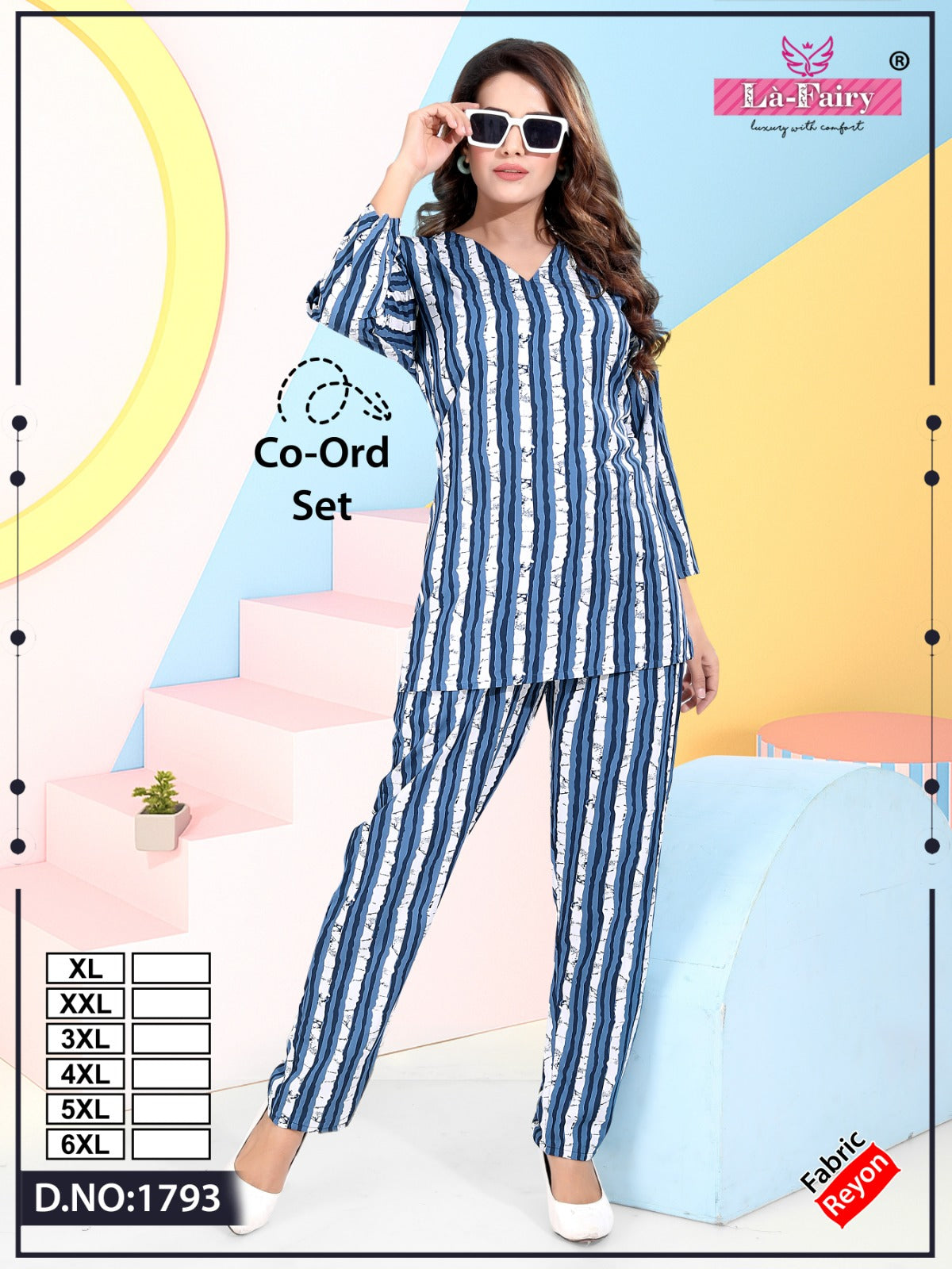 Design 1793 La Fairy Reyon Co Ord Set Wholesale Rate