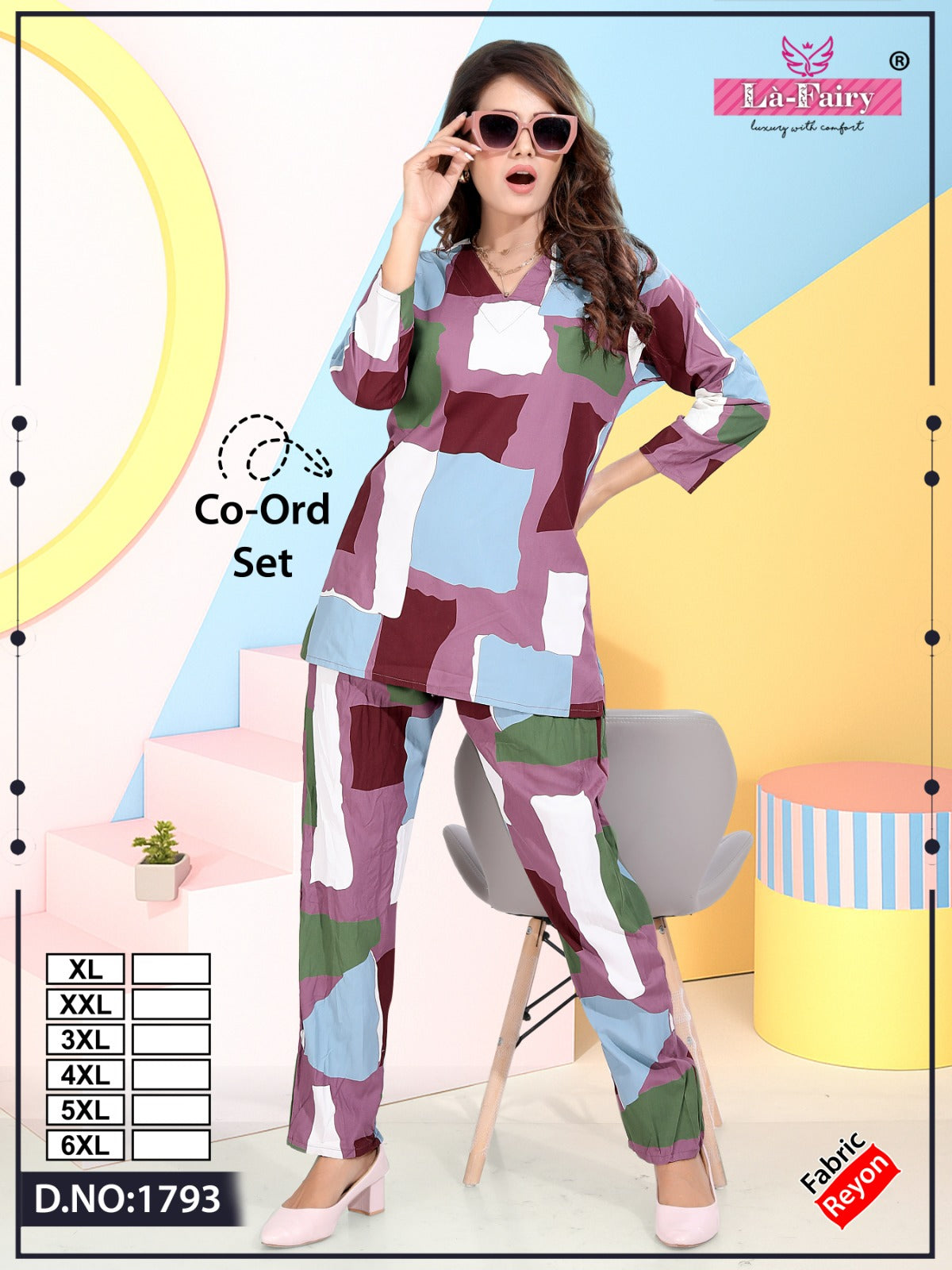 Design 1793 La Fairy Reyon Co Ord Set Wholesale Rate