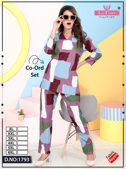 Design 1793 La Fairy Reyon Co Ord Set Wholesale Rate