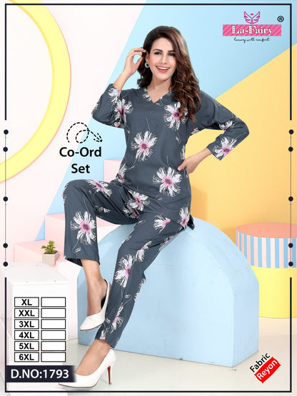 Design 1793 La Fairy Reyon Co Ord Set Wholesale Rate