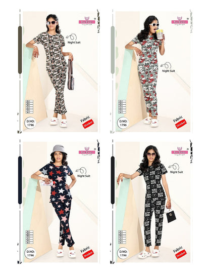 Design 1796 La Fairy Hosiery Sinker Girls Night Suits Manufacturer India