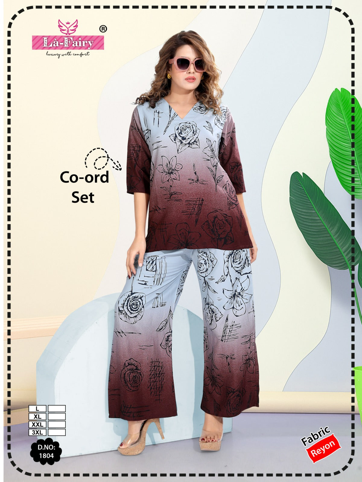 Design 1804 La Fairy Reyon Co Ord Set Wholesale Rate