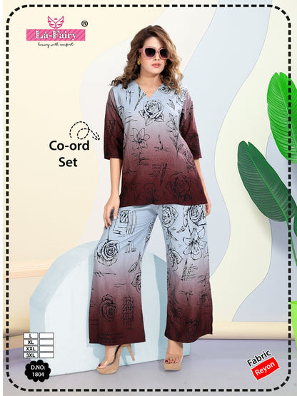 Design 1804 La Fairy Reyon Co Ord Set Wholesale Rate
