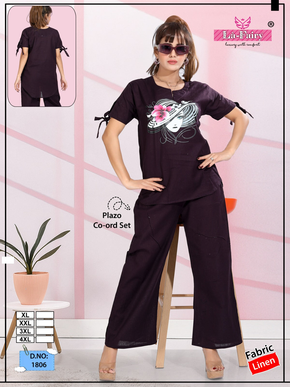 Design 1806 La Fairy Linen Co Ord Set Wholesale