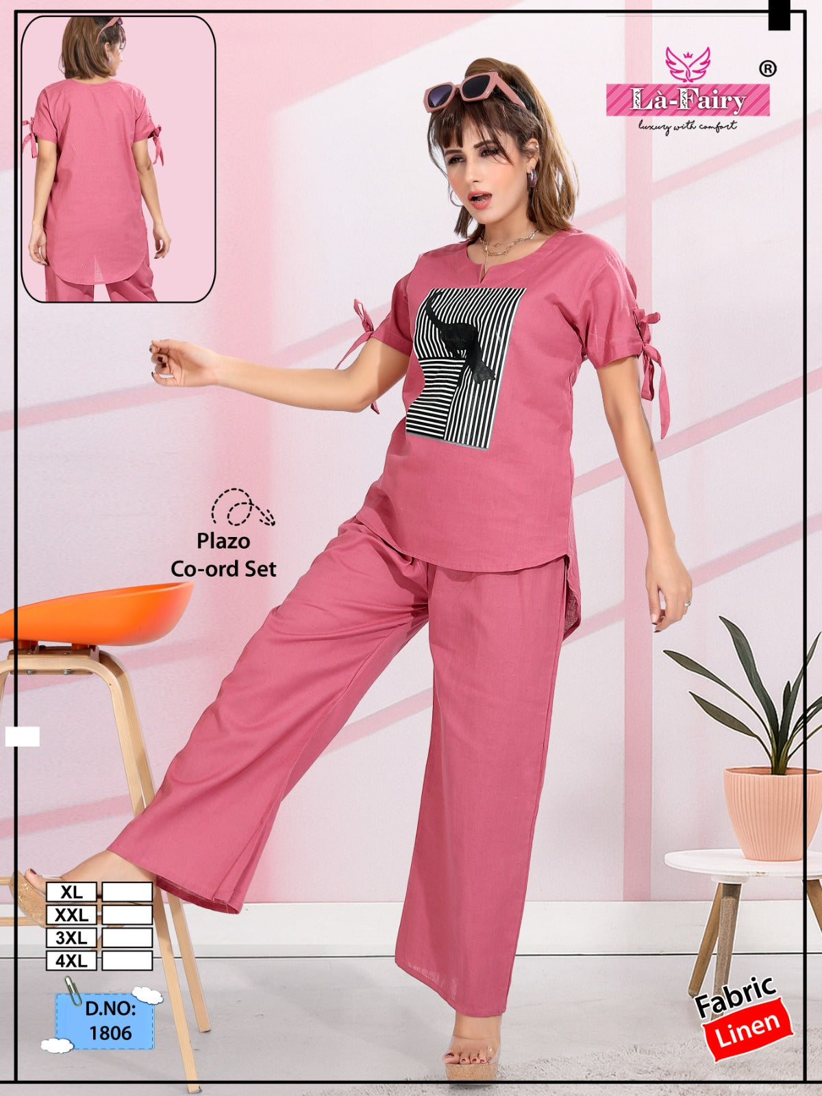 Design 1806 La Fairy Linen Co Ord Set Wholesale