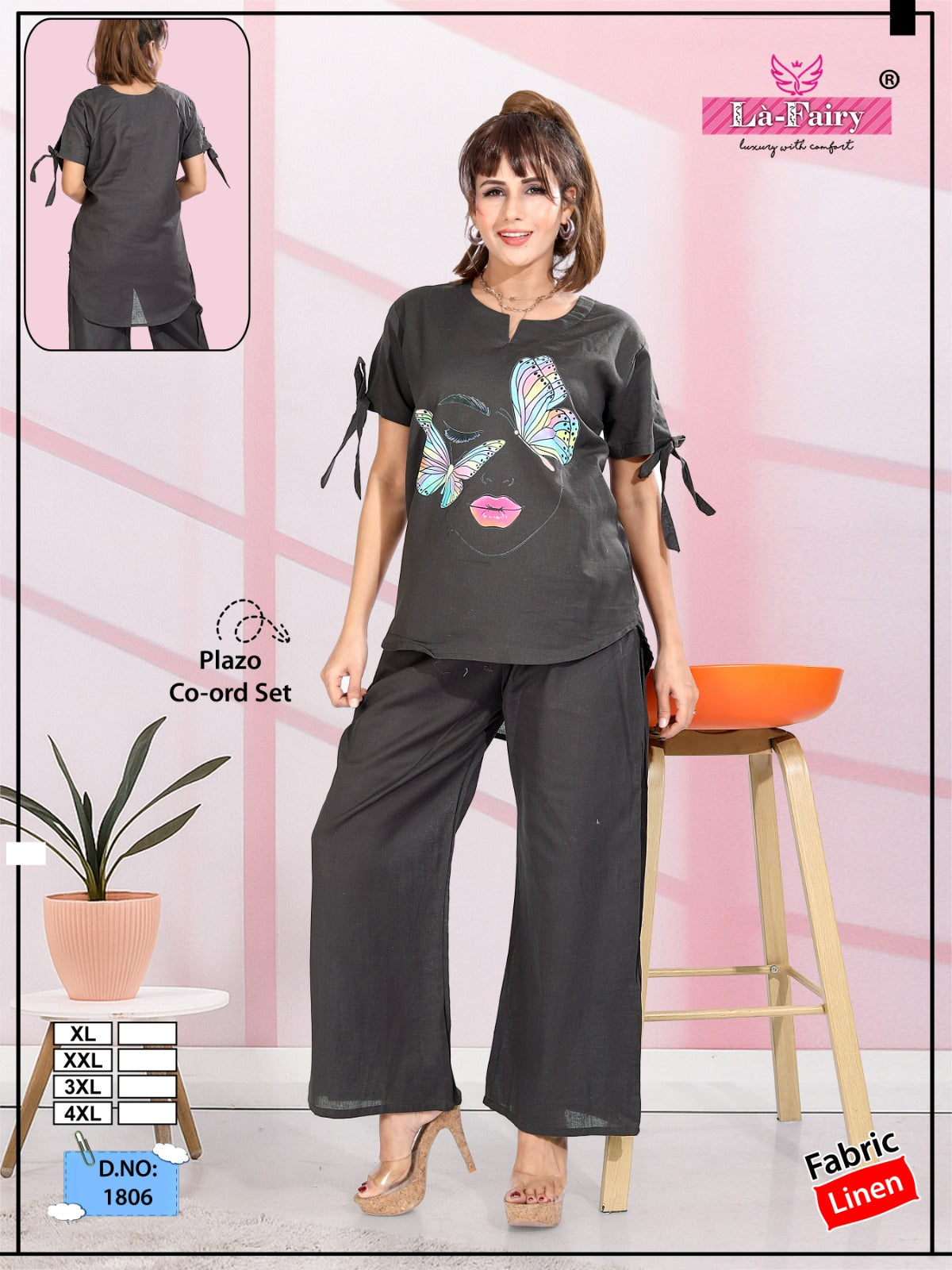 Design 1806 La Fairy Linen Co Ord Set Wholesale