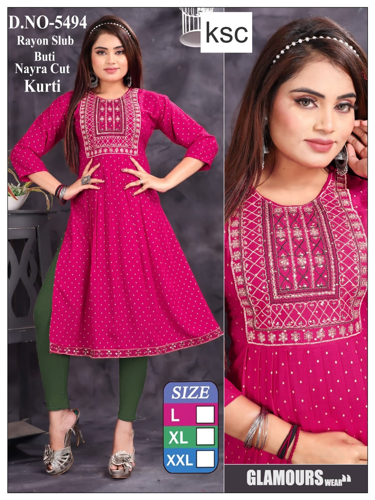 Design 180925 Ksc Rayon Kurtis Manufacturer