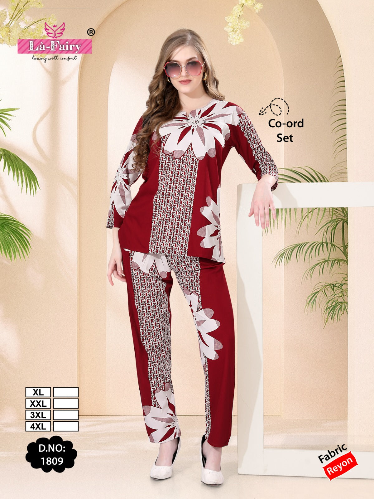 Design 1809 La Fairy Reyon Co Ord Set Supplier Gujarat