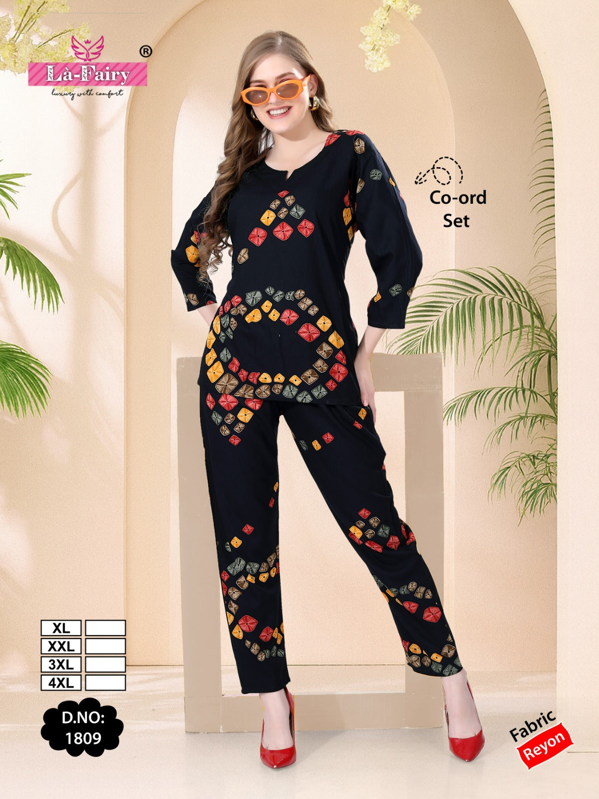 Design 1809 La Fairy Reyon Co Ord Set Supplier Gujarat