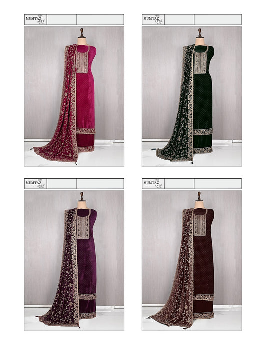 Design 181025 Mumtaz Arts Velvet Suits Exporter India