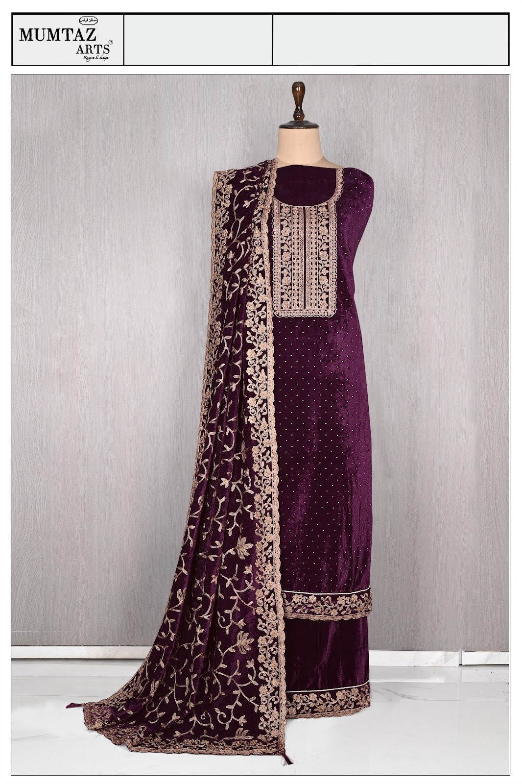 Design 181025 Mumtaz Arts Velvet Suits Exporter India