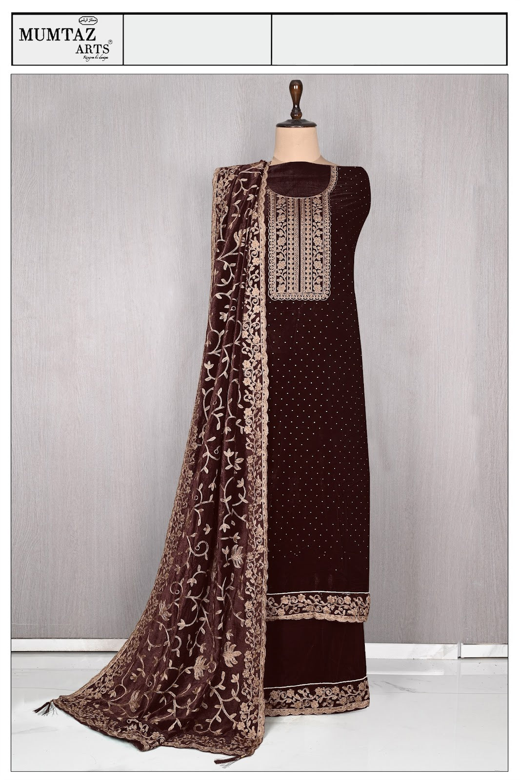 Design 181025 Mumtaz Arts Velvet Suits Exporter India